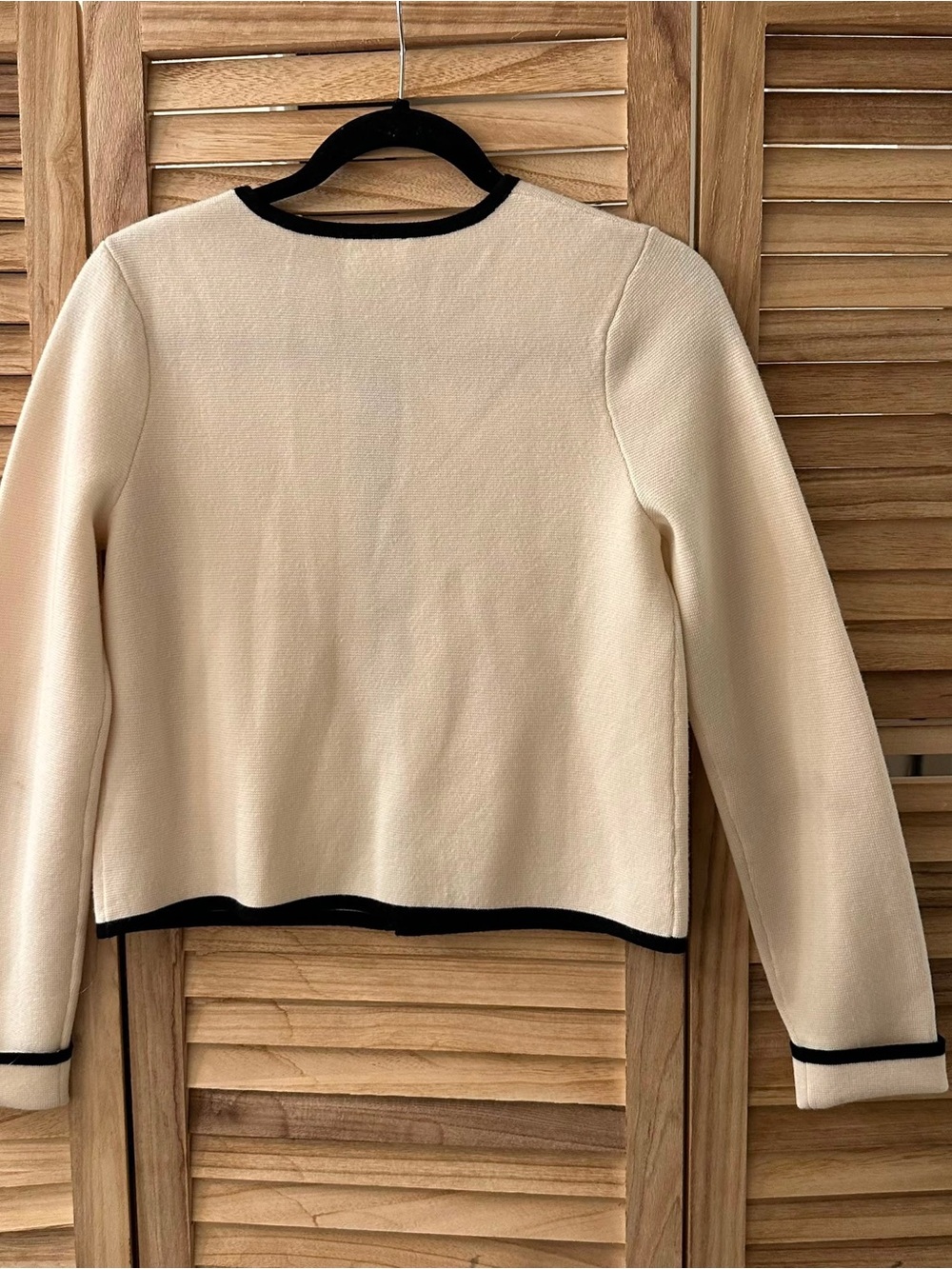 Sezane Brielle Cardigan in Ecru/ Black Size XS - Picture 4 of 6